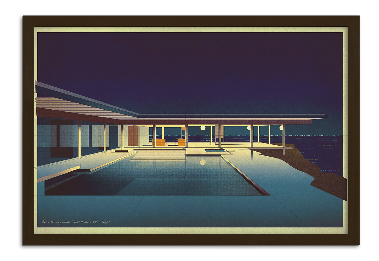 Pierre Koenig, CSH22 Stahl House, 1959. Night