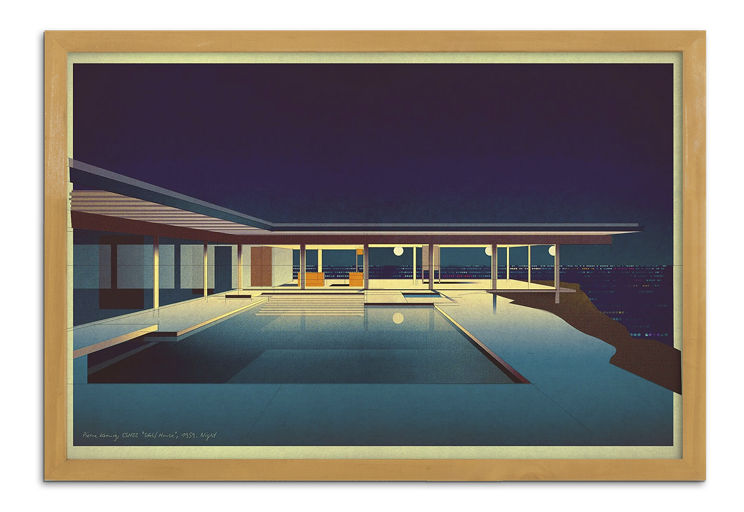 Pierre Koenig, CSH22 Stahl House, 1959. Night