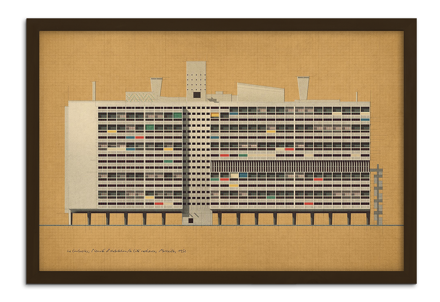 Le Corbusier, l’Unité d’Habitation,  la Cité radieuse, Marseille, 1952