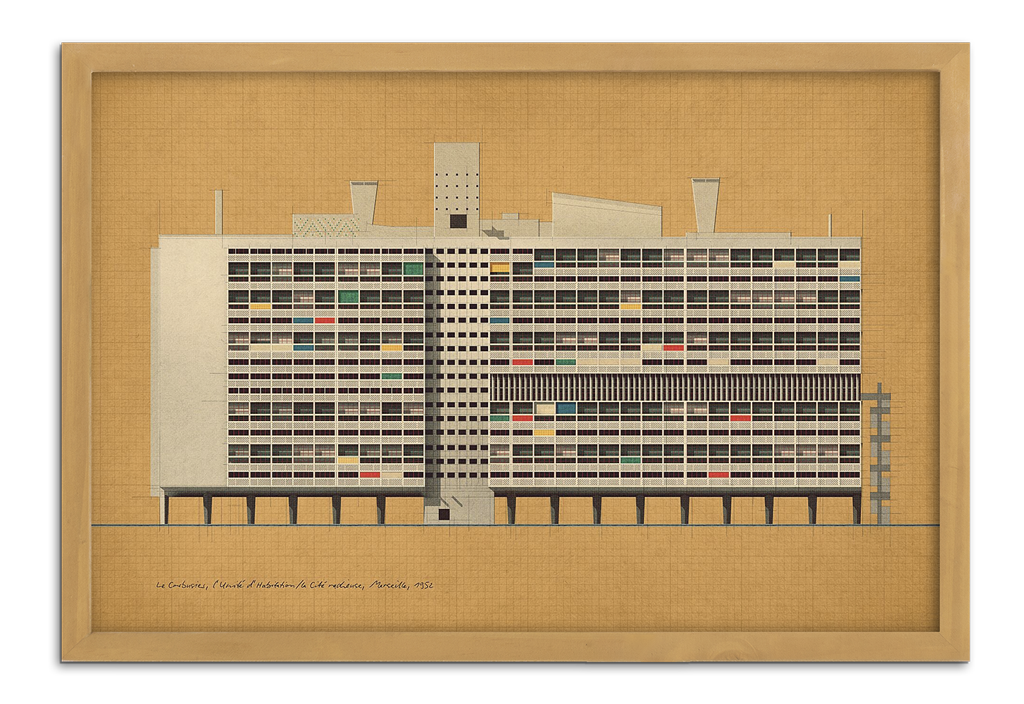 Le Corbusier, l’Unité d’Habitation,  la Cité radieuse, Marseille, 1952