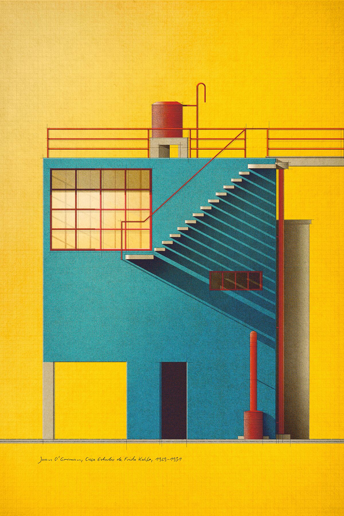 Juan O’Gorman, Casa Estudio de Frida Kahlo, 1929-1931