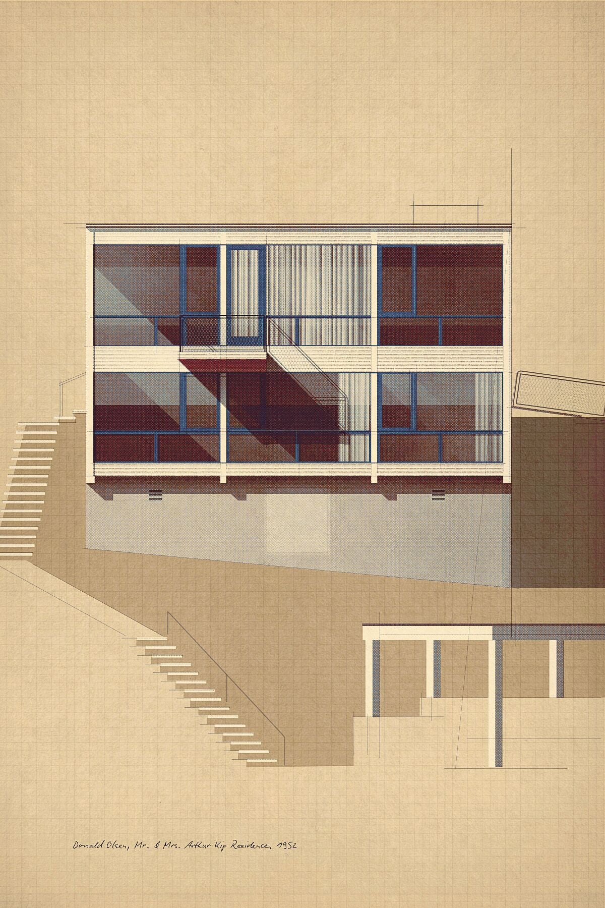 Donald Olsen, Mr. & Mrs. Arthur Kip Residence, 1952