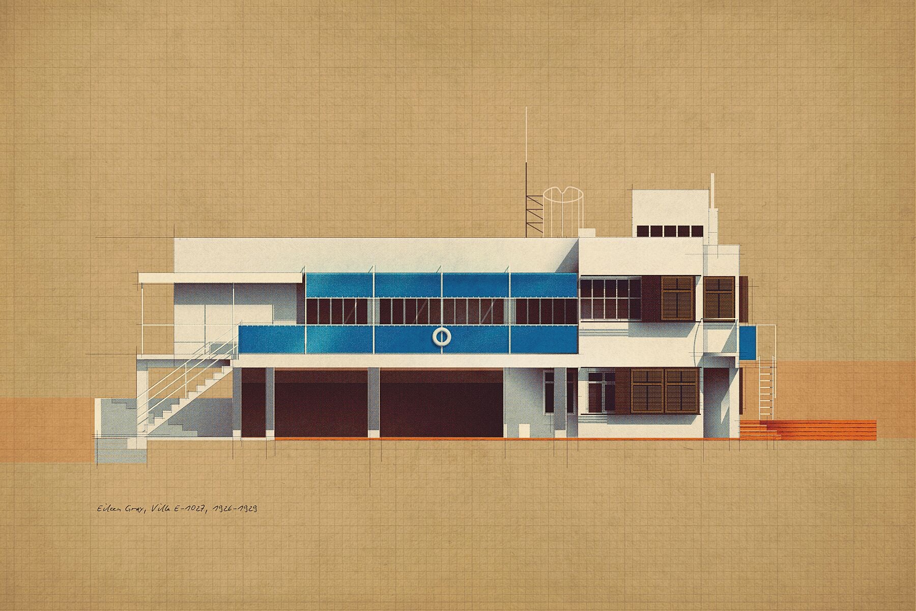 Eileen Gray, Villa E-1027, 1926-1929