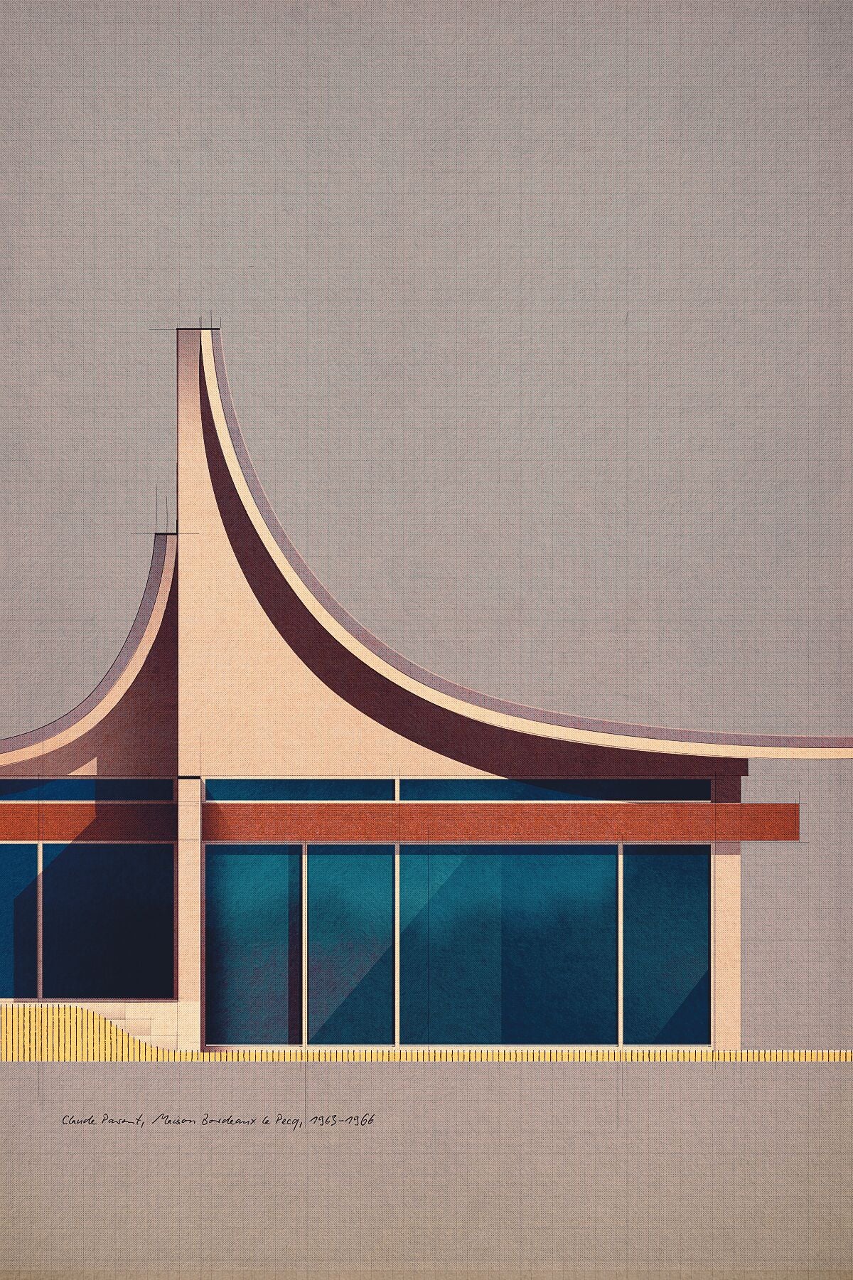 Claude Parent, Maison Bordeaux le Pecq, 1963-1966