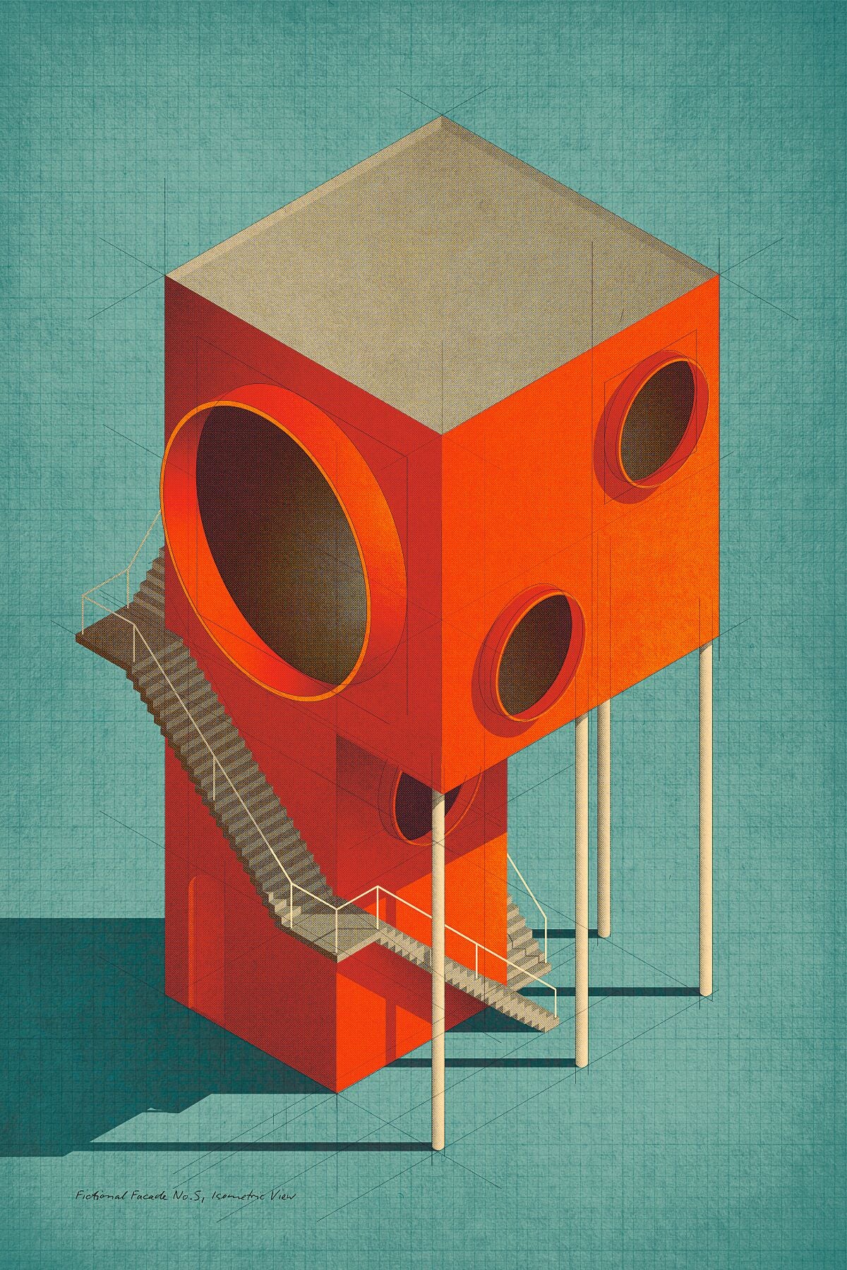 Fictional Facade No.5, Isometric View