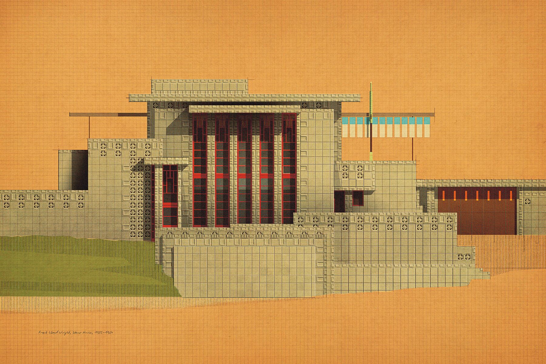 Frank Lloyd Wright, Storer House, 1922–1924
