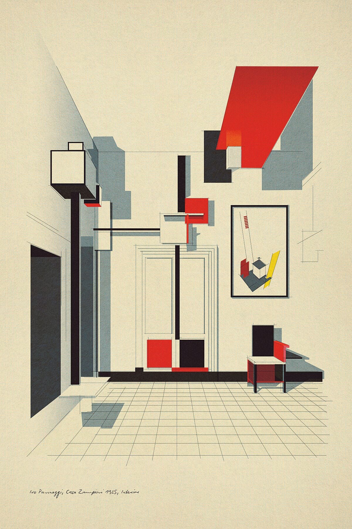 Ivo Pannaggi, Casa Zampini, 1925. Interior