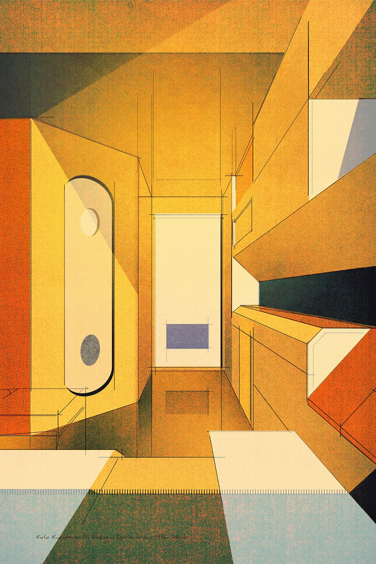 Kisho Kurokawa, The Nakagin Capsule Tower, 1972. Interior