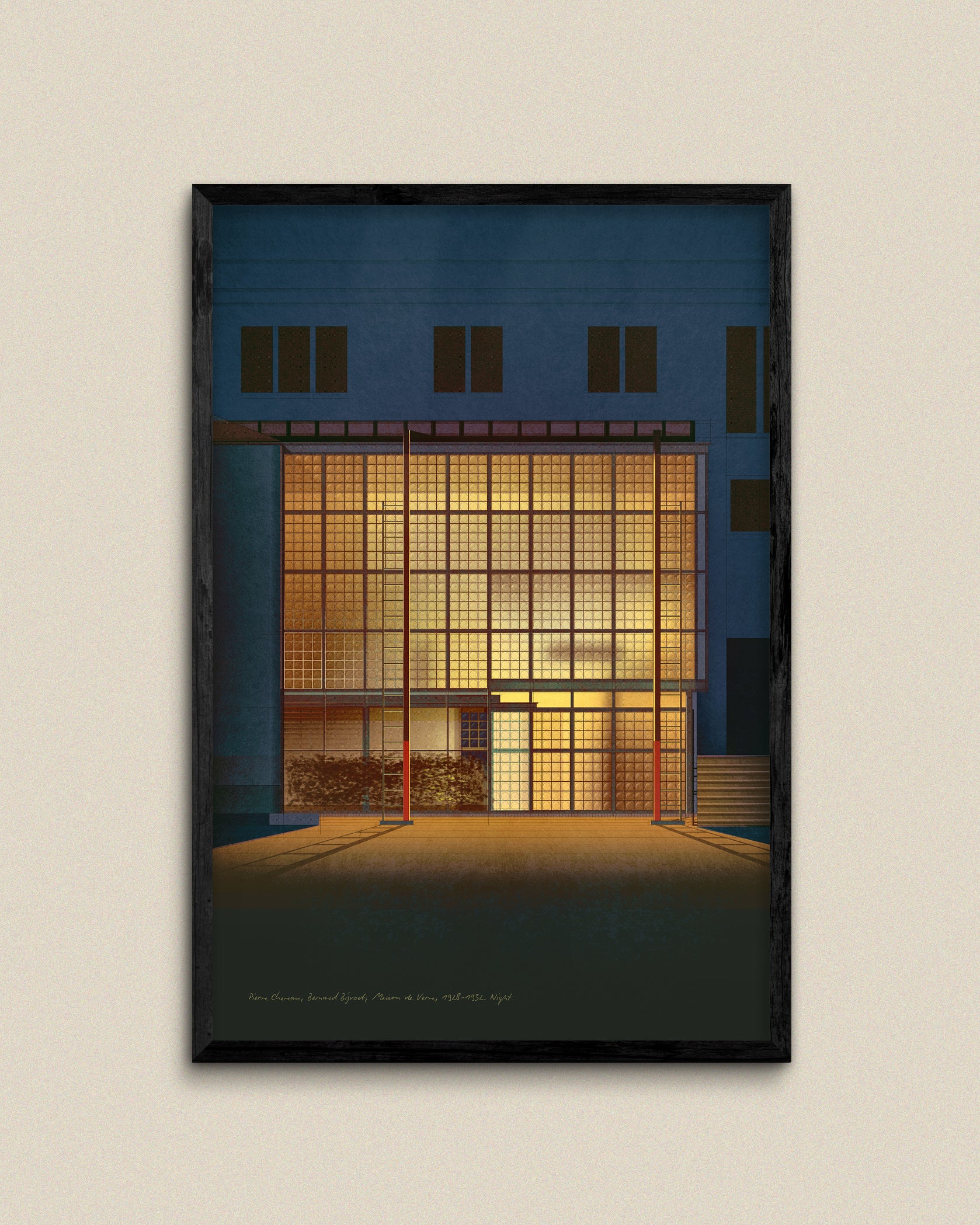 Pierre Chareau, Bernard Bijvoet, Maison de Verre, 1928-1932. Night