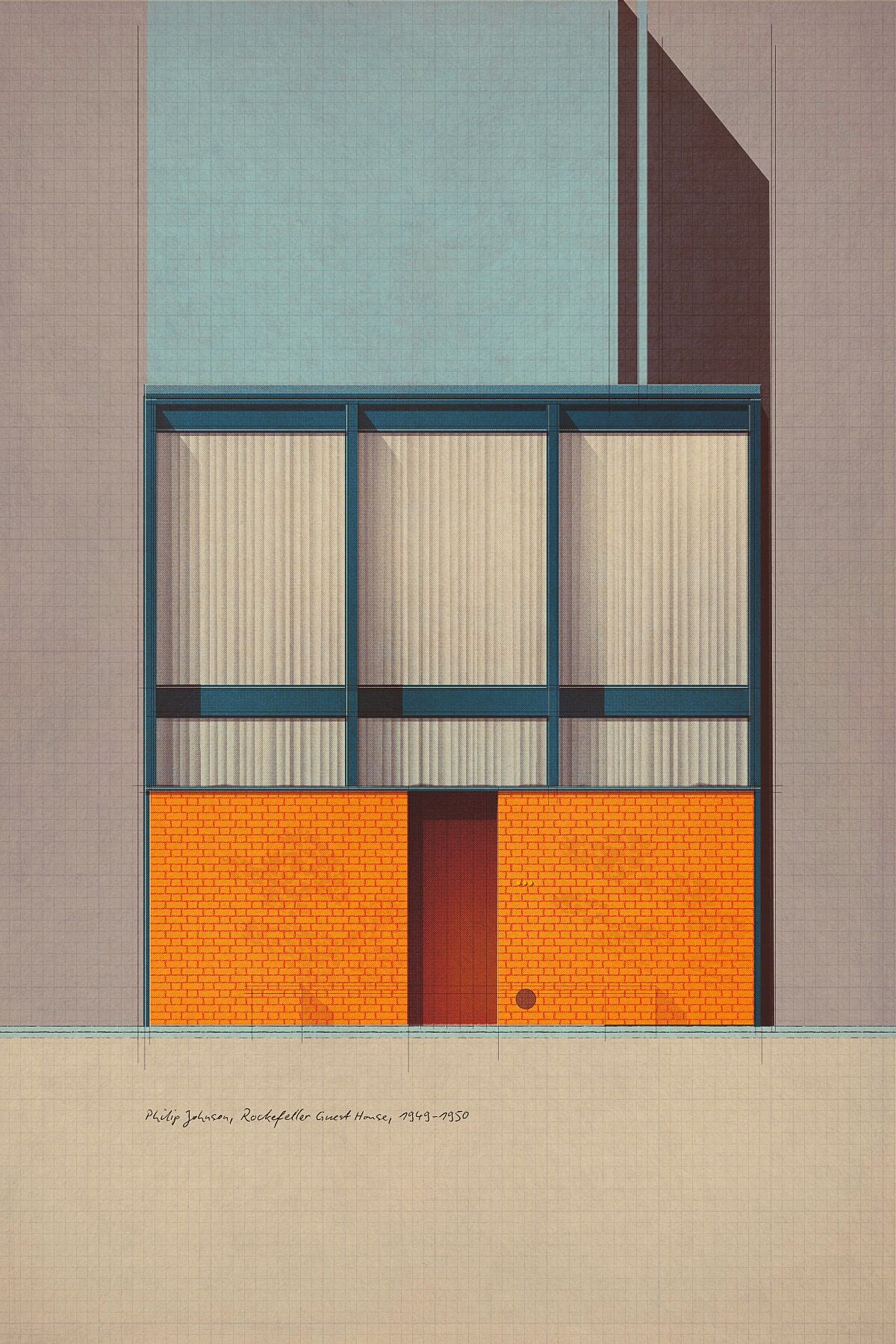 Philip Johnson, Rockefeller Guest House, 1949-1950 – Prints by Studio ...