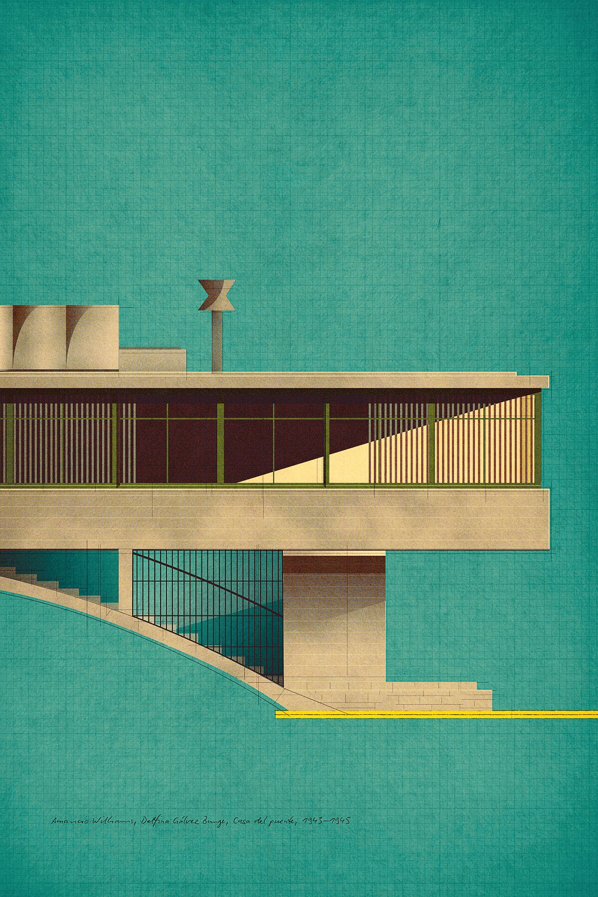 Amancio Williams, Delfina Gálvez Bunge, Casa del puente, 1943–1945
