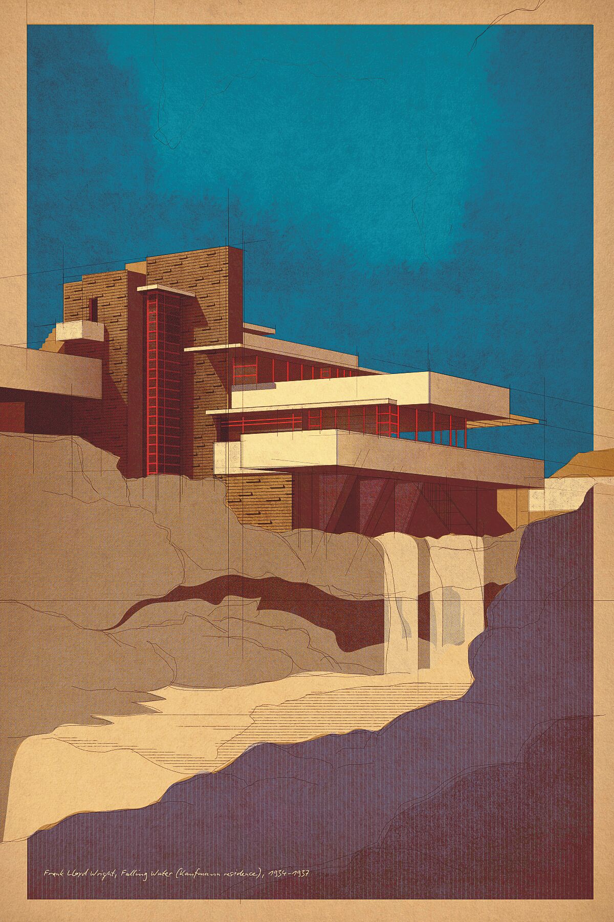 Frank Lloyd Wright, Falling Water (Kaufmann residence), 1934