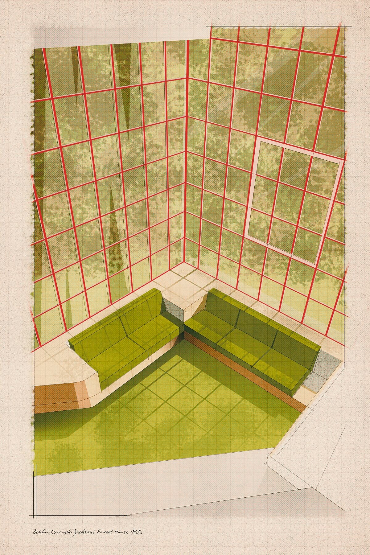 Bohlin Cywinski Jackson, forest house 1975, interior