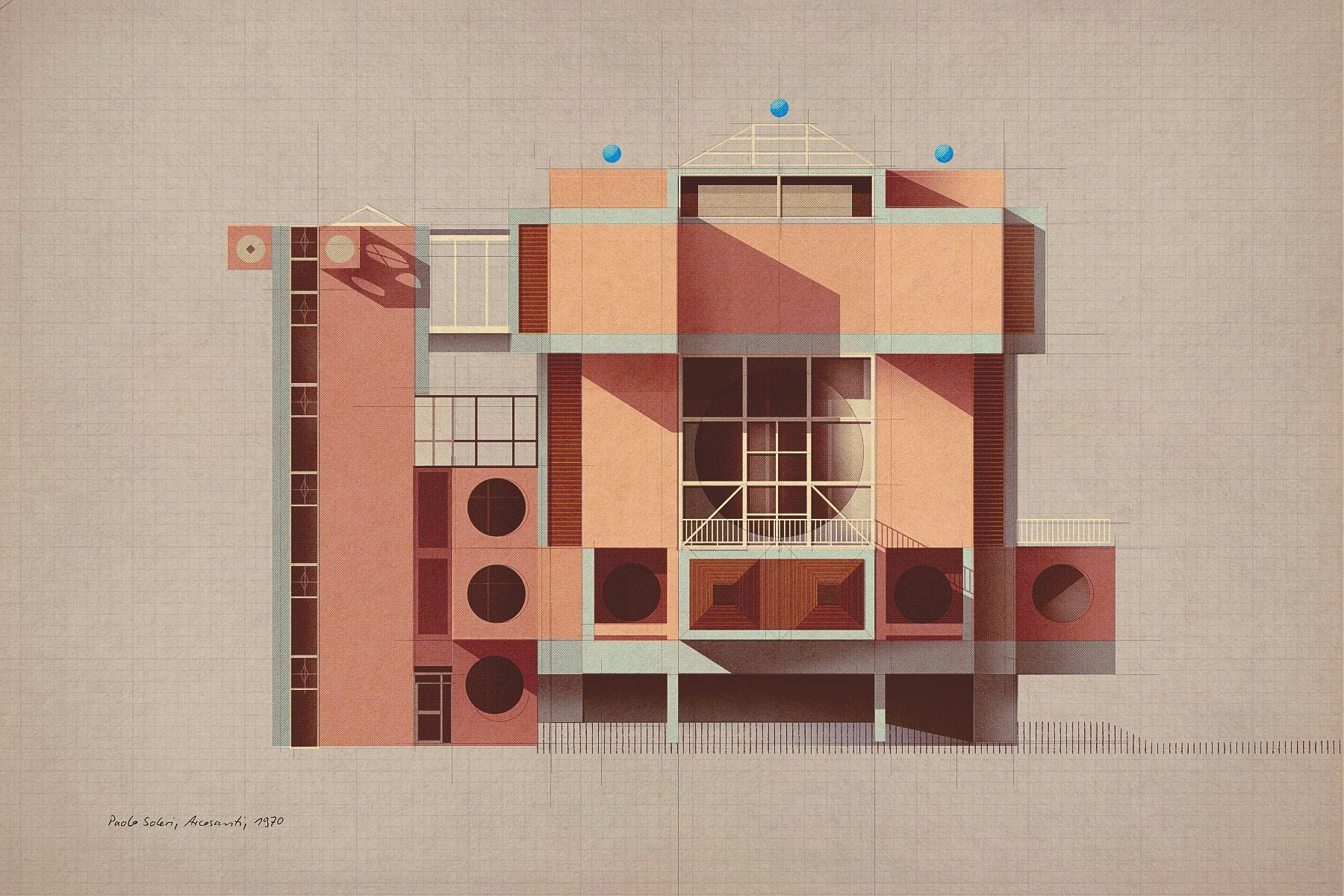 Paolo Soleri, Arcosanti, 1970