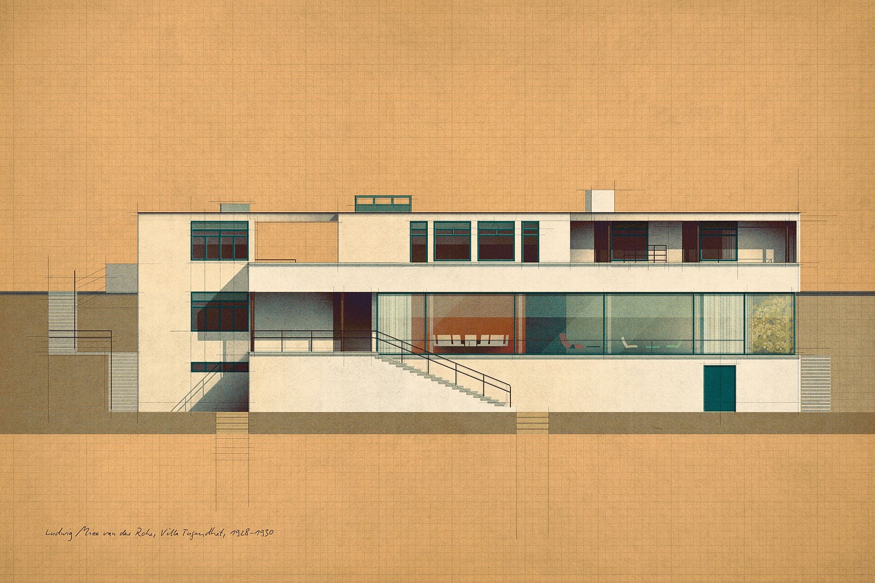 Ludwig Mies van der Rohe, Villa Tugendhat, 1928-1930
