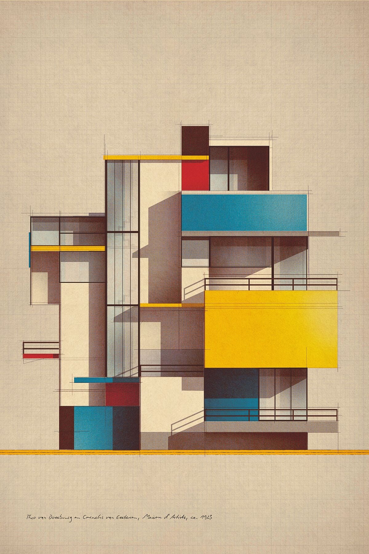 Theo van Doesburg en Cornelis van Eesteren, Maison d’Artiste, ca. 1923